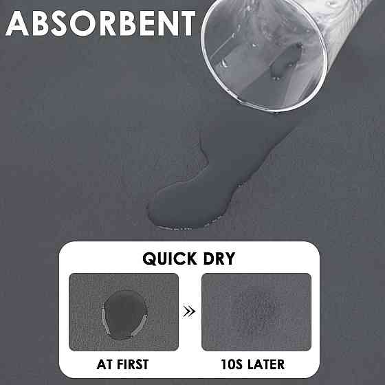 Супер поглинаючий килимок нековзний для сушіння посуду суперабсорбуючий 29*39см чорний Вінниця