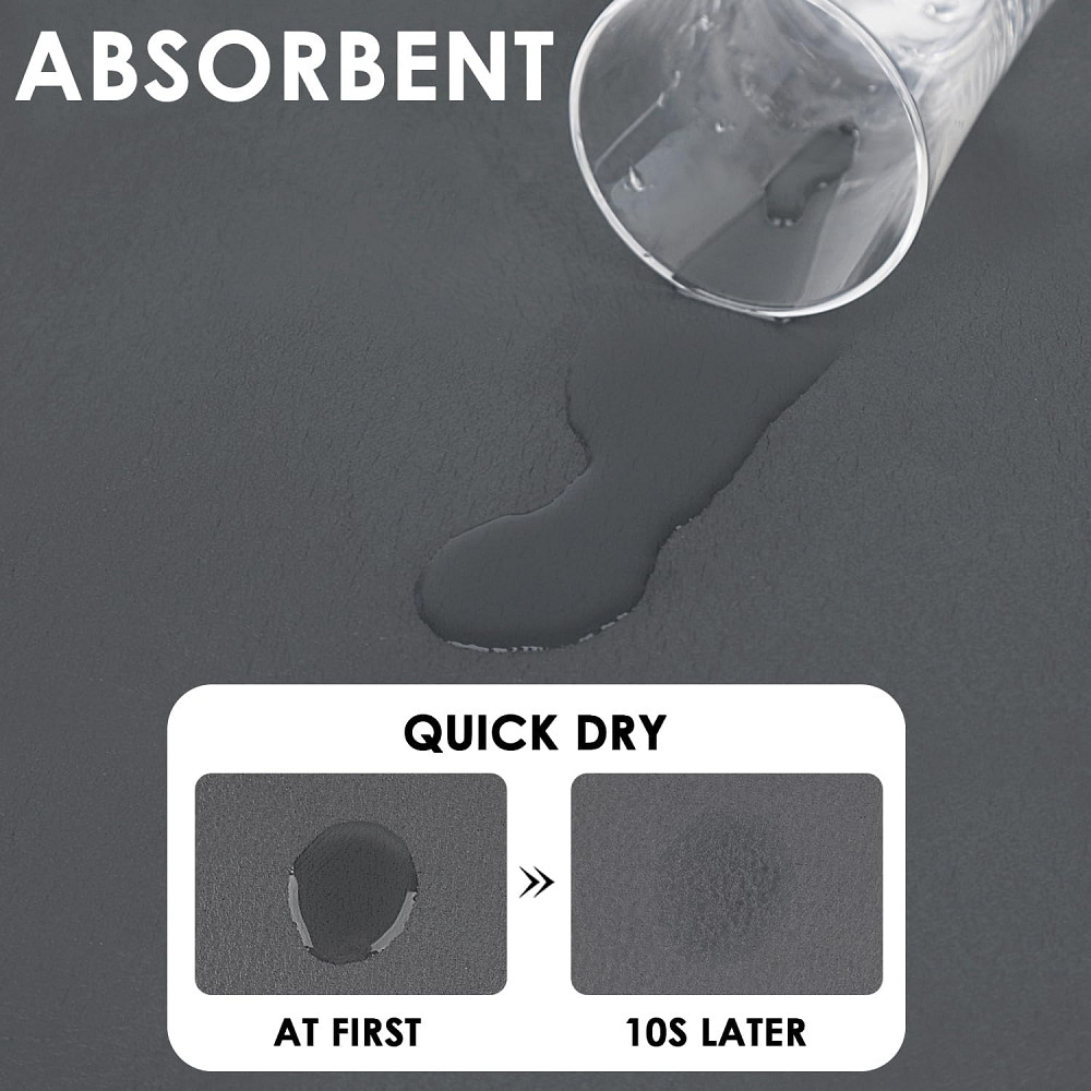 Супер поглинаючий килимок нековзний для сушіння посуду суперабсорбуючий 29*39см чорний Вінниця - фото 4