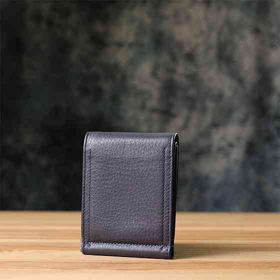 Вертикальный мужской зажим из зернистой натуральной кожи Tony Perotti 20862_1 (3595 navy) Синий Киев