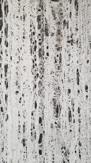 Шпалери вінілові на флізеліні Marburg Travertino 1.06х10 абстракція смужки точки під кору дерева чорні сірі Київ - фото 2