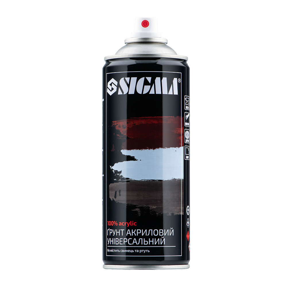 Грунт аэрозольный акриловый 400мл RAL 3009 (оксидно-красный) SIGMA (2737541) Киев - изображение 2