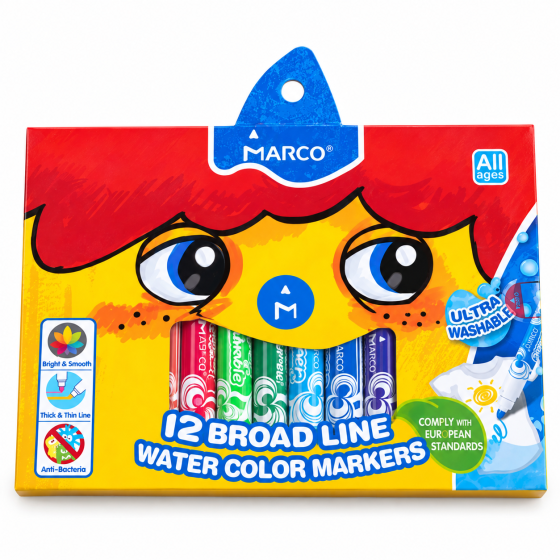 Фломастери Marco Super Washable Jumbo товсті 12 кольорів Київ