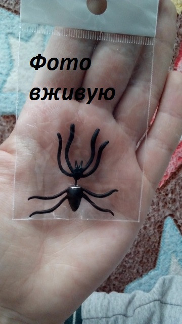 Серьга Паук 1 штука 4 на 4 см черный Киев - изображение 3