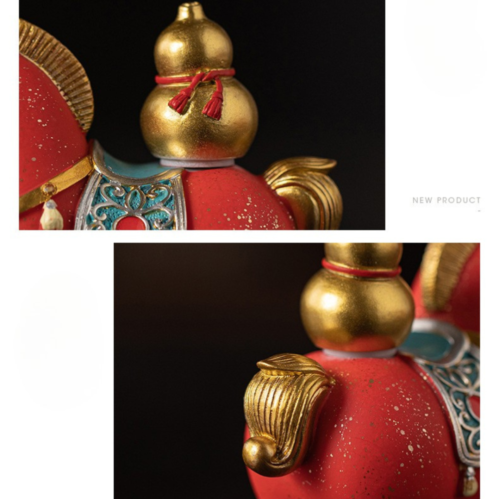 Статуетка Кінь Негайне Щастя та здоров'я 8.5 х 7 см Полістоун Червоний Одеса - фото 4