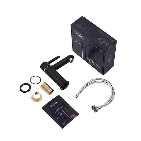 Змішувач для раковини Kroner KRP Essen - SCH010 чорний/хром Київ