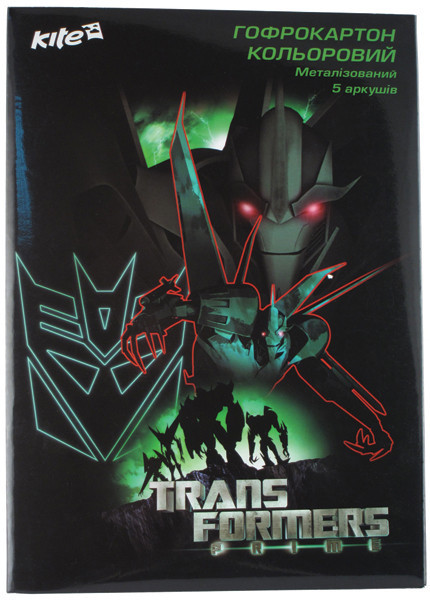 Картон кольоровий "Kite" "Transformers" А4 TF13-258K металік гофро 5арк 5кол, шт Київ - фото 1