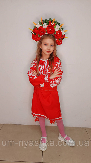 Віночок ободок з квітами "Сценічний з колосками та стрічками" Кривий Ріг - фото 5