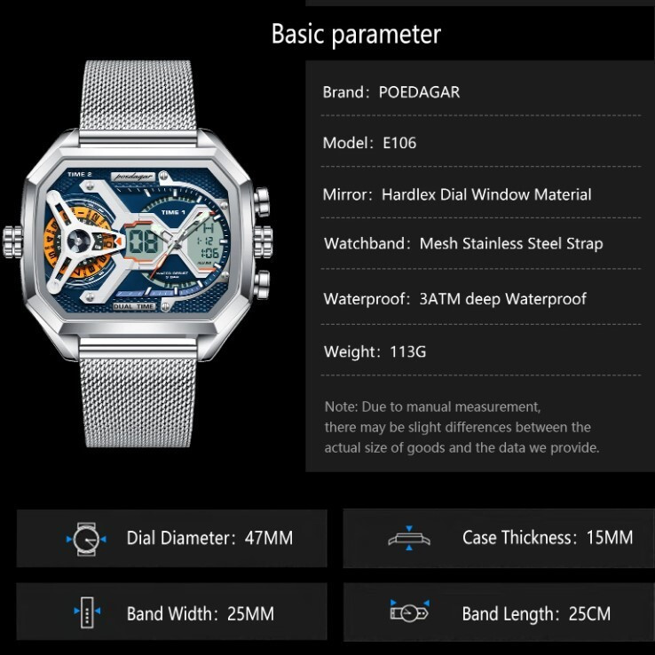 Годинник чоловічий тактичні Poedagar Reactor Сріблястий Київ - фото 16
