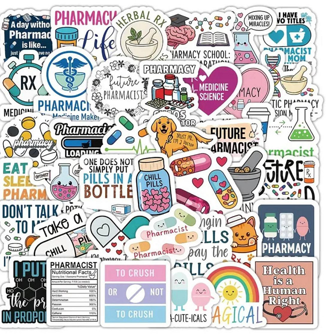 Набір веселих наліпок для аптекаря, 50 шт Київ - фото 2