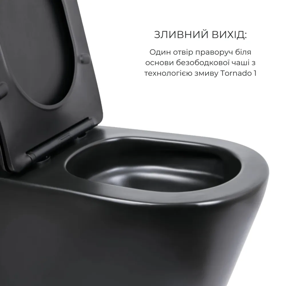 Комплект 2 в 1: унітаз підлоговий Qtap Scorpio Matt Black QT14226088AMB + набір гігієнічного душу Lidz Aria Black Київ - фото 12
