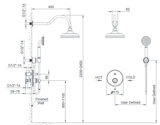 Душевая система скрытого монтажа Imprese Hydrant ZMK031806110 сатин Киев
