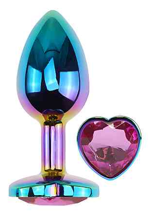 Анальна пробка з кристалом EGZO - Multicolor Heart Plug Rose size S Sex Aura Київ