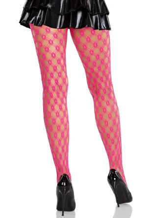 Колготки Leg Avenue Eyelet Net Tights Neon Pink One Size Львів