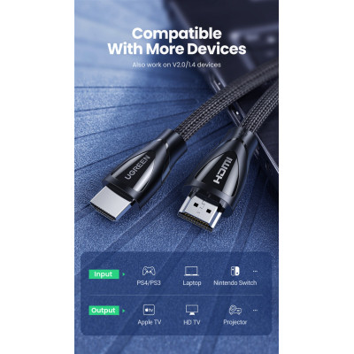 Кабель мультимедийный HDMI M to HDMI M 1.0m V2.1 Ugreen (80401) Винница - изображение 2