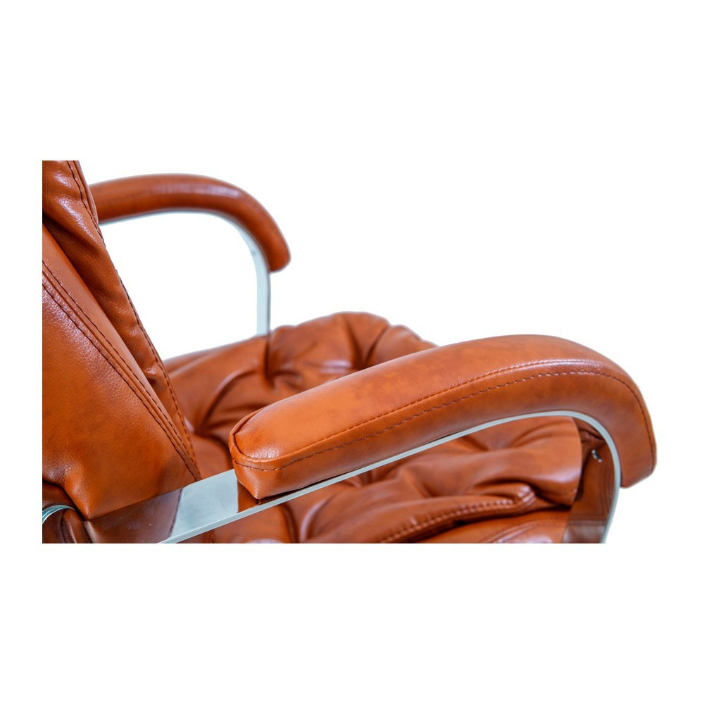 Офисное Кресло Руководителя Venice М2 AnyFix Хром Кожа Lux Светло-коричневый Киев - изображение 4