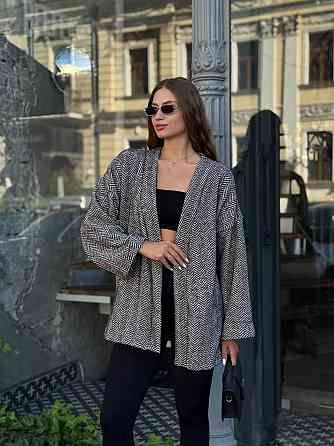 Жіночий теплий модний кардиган альпака сіро-чорний, 42/44 Одеса