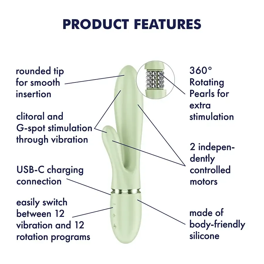 Вібратор-кролик Satisfyer Pearl Bunny 2 Light Green Львів - фото 7