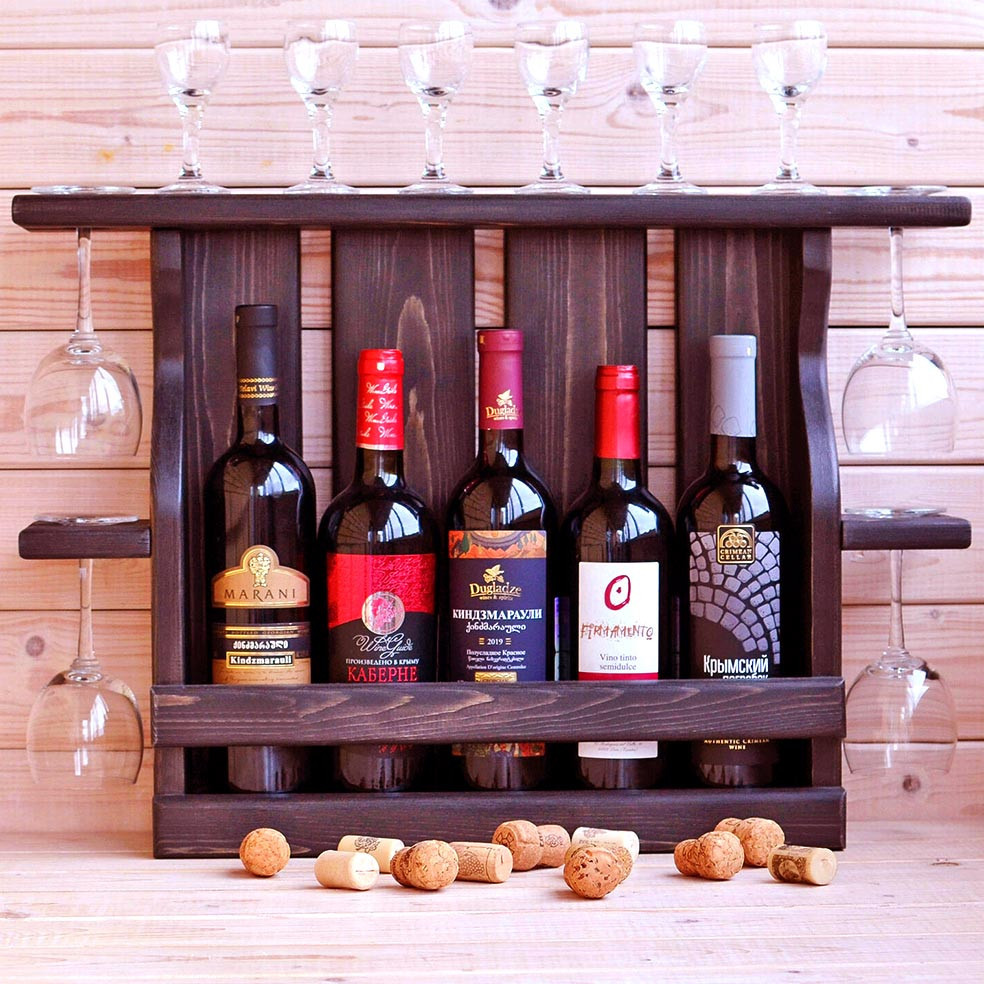 Настінна винна полиця "Накагута 5" конфі Миколаїв - фото 1