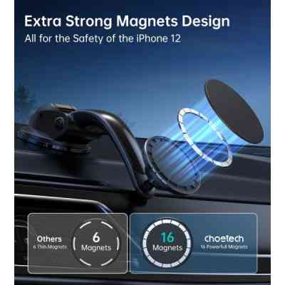 Универсальный автодержатель Choetech с магнитным креплением на стекло или торпеду (AT0005-BK) Винница