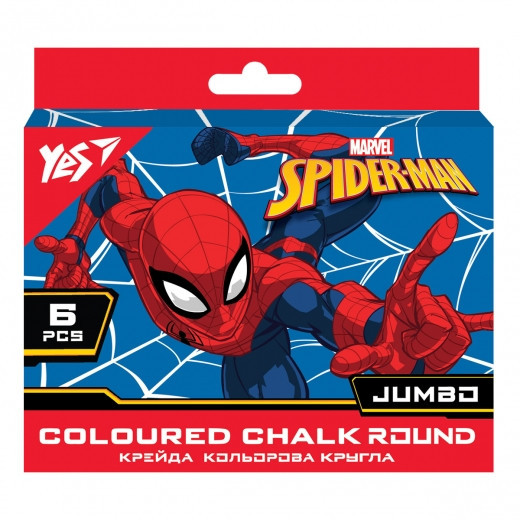Крейда кольорова 6 шт. "Yes" JUMBO Marvel.Spiderman кругла, 400464, шт Київ - фото 1