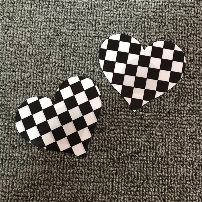 Стікіні на груди Сердечка 8 см чорно-білий Київ - фото 1