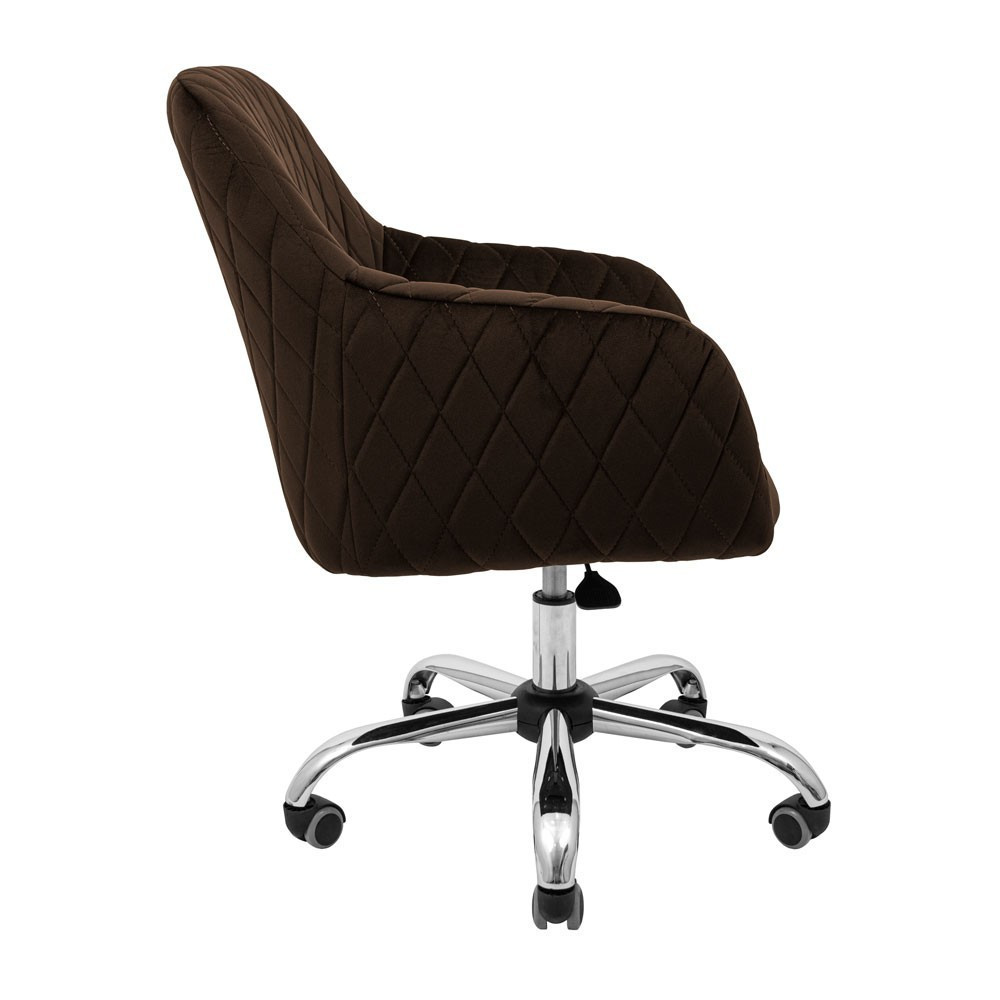 Стілець крісло м'який LibertyDesign U Jasmine 28 Piastra Roll Хром Темно-коричневий Київ - фото 3