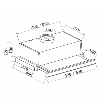 Вытяжка кухонная GRANADO Telde 602-700 inox (GCH26277) Винница - изображение 8