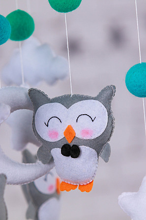 Музичний мобіль WoollyFox «Совушки» з 35 мелодіями Киев - изображение 3