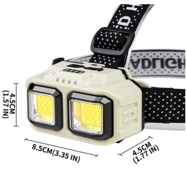 Налобний ліхтар HX-816S-2COB PL-124, Білий, Червоний, Датчик руху, Водонепроникний, 1x18650, ЗУ Type-C Дніпро - фото 2