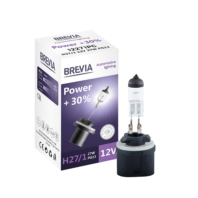 Галогенова лампа Brevia H27/1 12V 27W PG13 Power +30% CP Львів - фото 1