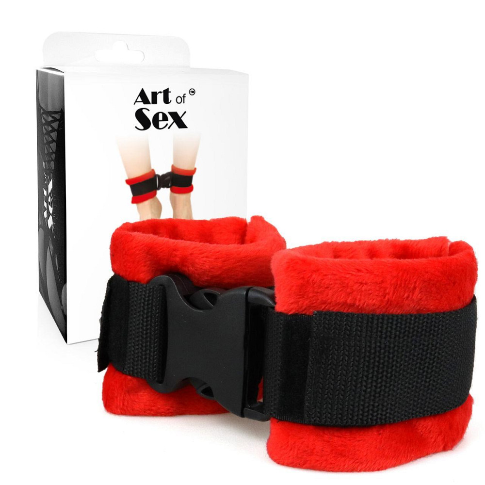 Поножи Art of Sex Ankle Cuffs - Soft Touch Червоні Sex Aura Київ - фото 3