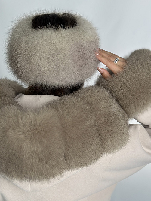 Хутряна пов'язка на голову жіноча з песця Світло-Бежевий Харків - фото 10