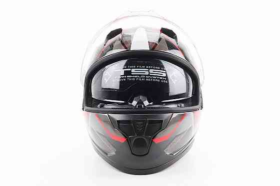 Шолом інтеграл, закритий (сертифікація DOT)+відкидні окуляри BLD-M67 L (59-60см), ЧОРНИЙ/ЧЕРВОНО-СІРИЙ Київ