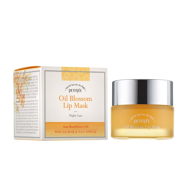 Маска для губ Вітамін Е-Обліпиха Oil Blossom Lip Mask Sea Buckthorn oil Petitfee & Koelf 15 г Київ - фото 2