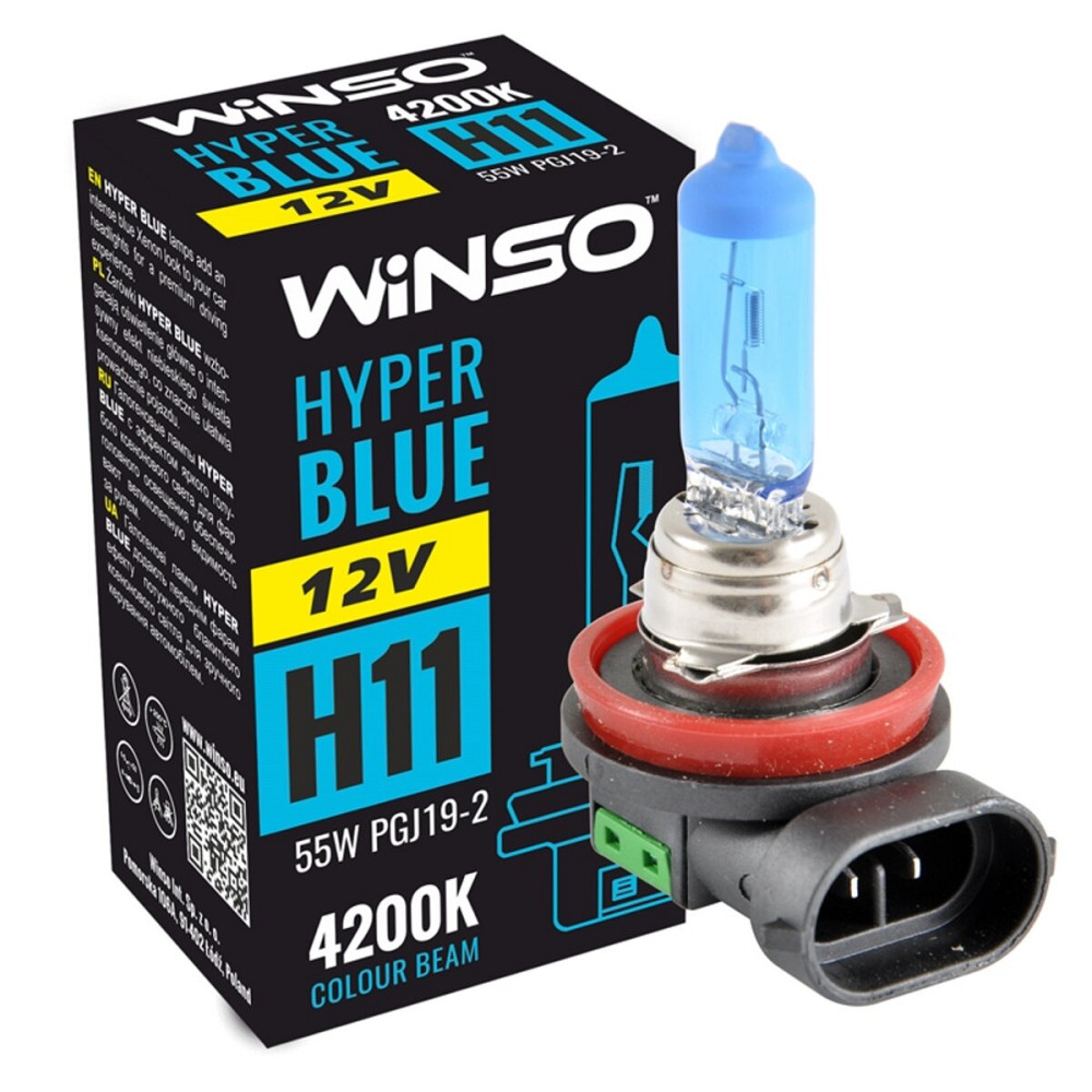 Галогенова лампа Winso H11 12V 55W PGJ19-2 HYPER BLUE 4200K Київ - фото 1