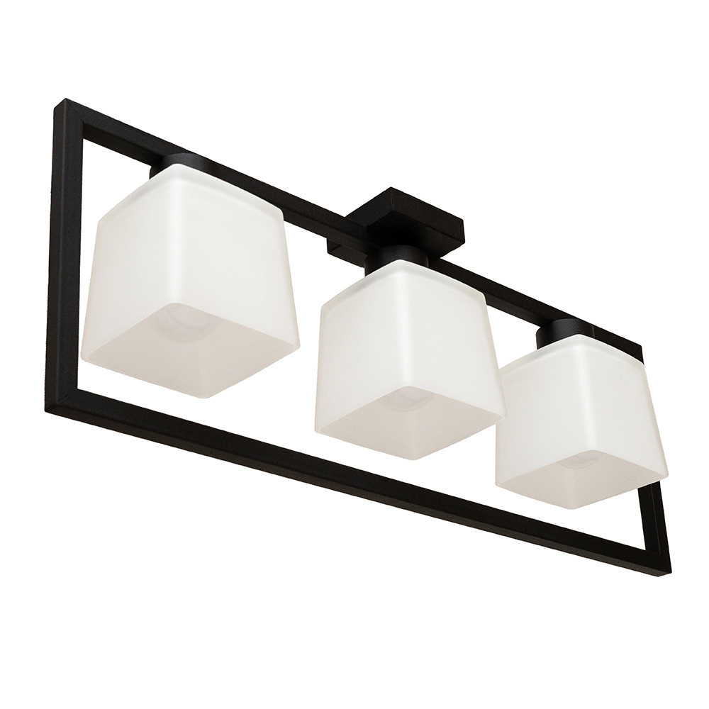 Люстра потолочная MSK Electric Boston на три плафона под лампу Е27 NL 400230-3 BK Одесса - изображение 1