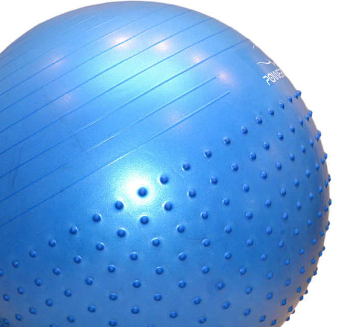 М'яч для фітнесу (фітбол) напівмасажний PowerPlay 4003 Ø65 cm Gymball Синій + помпа Кам'янське - фото 7