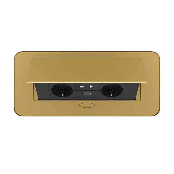 LIVOLO Меблева розетка потрійна LIVOLO золота, вбудована у стільницю, з USB 10 Вт, універсально Коломия