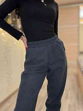 Женские утепленные брюки мом из вельвета на плотном флисе Графит, 40/42 Одесса