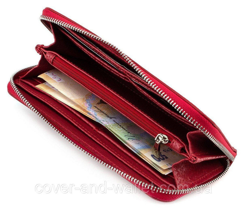 Красный женский кошелёк на молнии ручной работы Grande Pelle Serpente 532660 Киев - изображение 7
