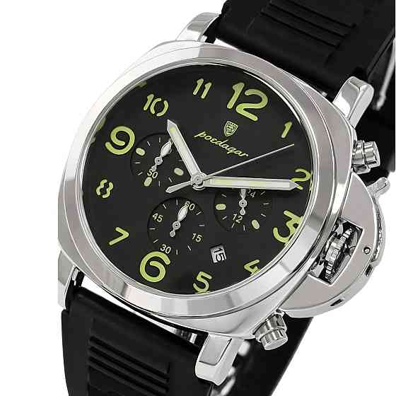 Часы мужские наручные Poedagar Luminious Rubber Black (2 ремешка) Киев