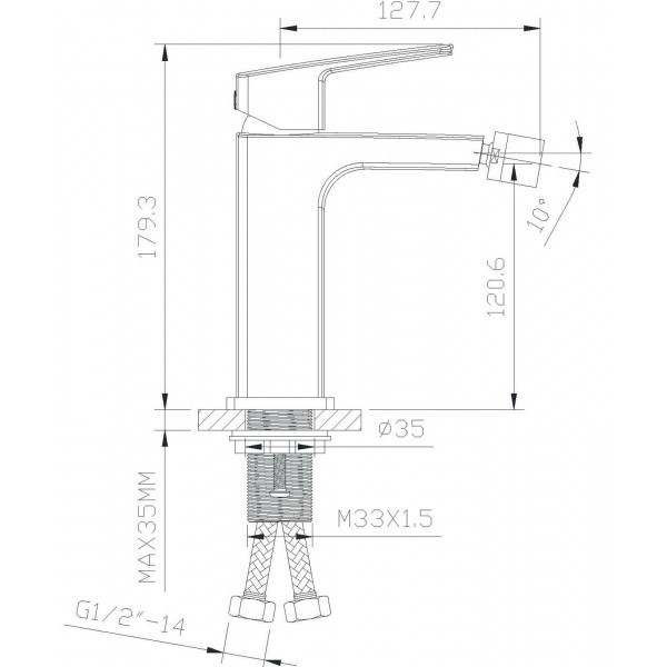 Змішувач для біде Imprese Grafiky ZMK0418070 Київ - фото 3