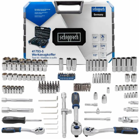 Набір інструментів 179 пр. 1/2", 1/4", 3/8" ( 6гр.) Scheppach SCH-41793-5 Одеса