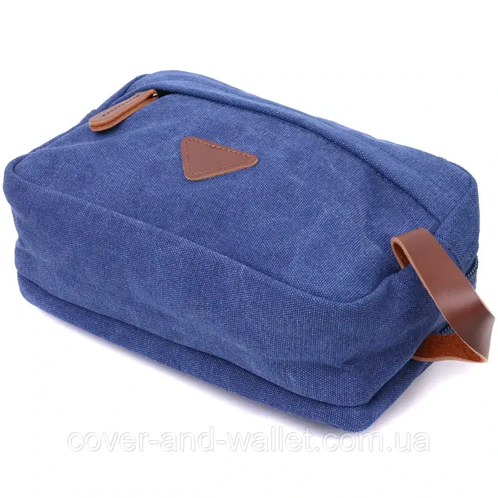 Барсетка для мужчин на два отделения из качественного текстиля синего цвета PUOS Киев - изображение 4