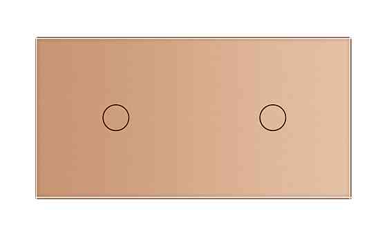 Розумний сенсорний прохідний/перехресний вимикач 2 сенсора (1-1) Livolo золотий скло (VL-C701SZ/C701SZ-13) Коломыя