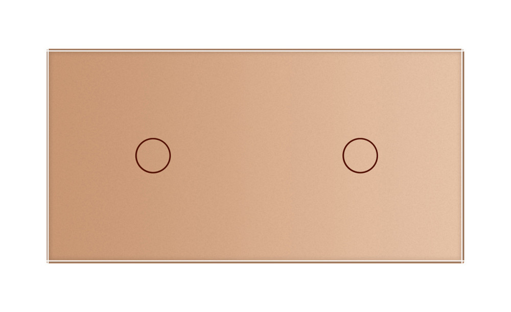 Розумний сенсорний прохідний/перехресний вимикач 2 сенсора (1-1) Livolo золотий скло (VL-C701SZ/C701SZ-13) Коломыя - изображение 3