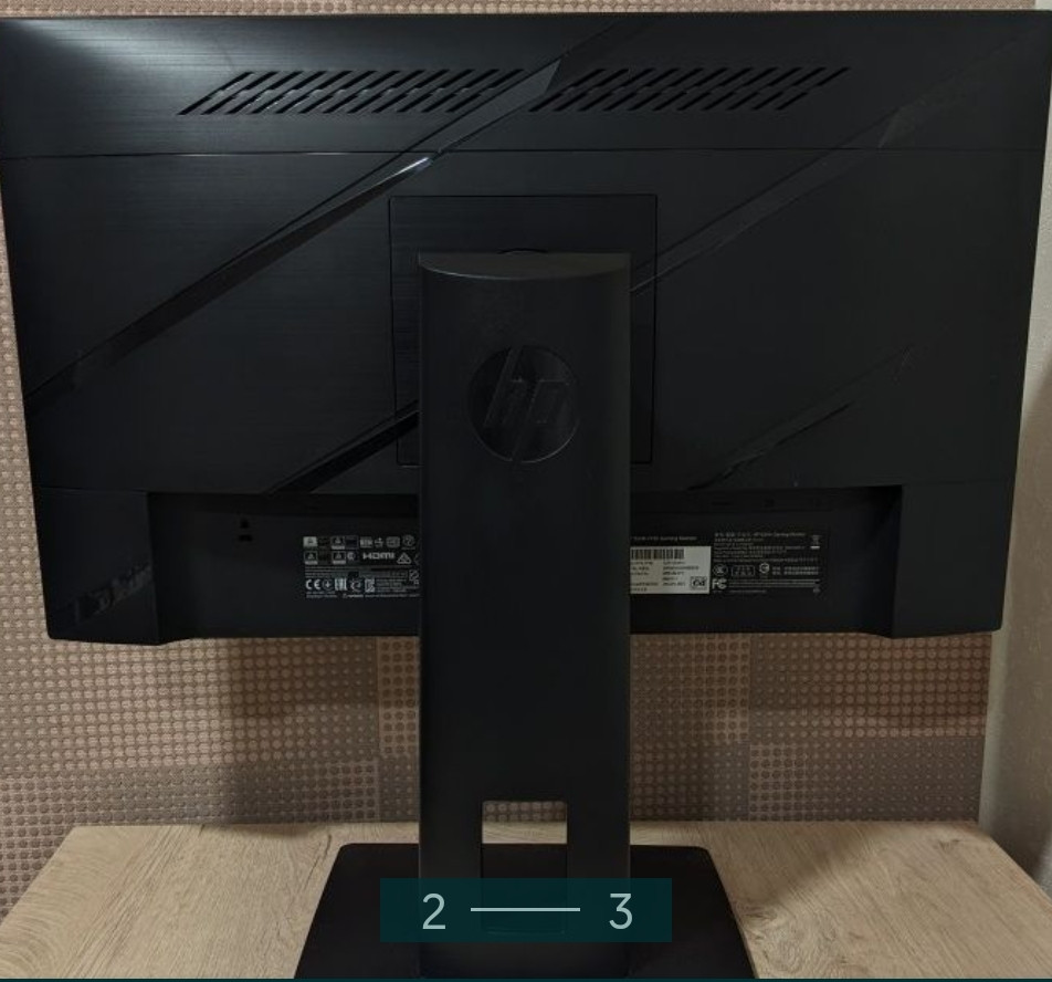 Монитор: HP X24ih 144Hz. 1MS IPS Full HD 24