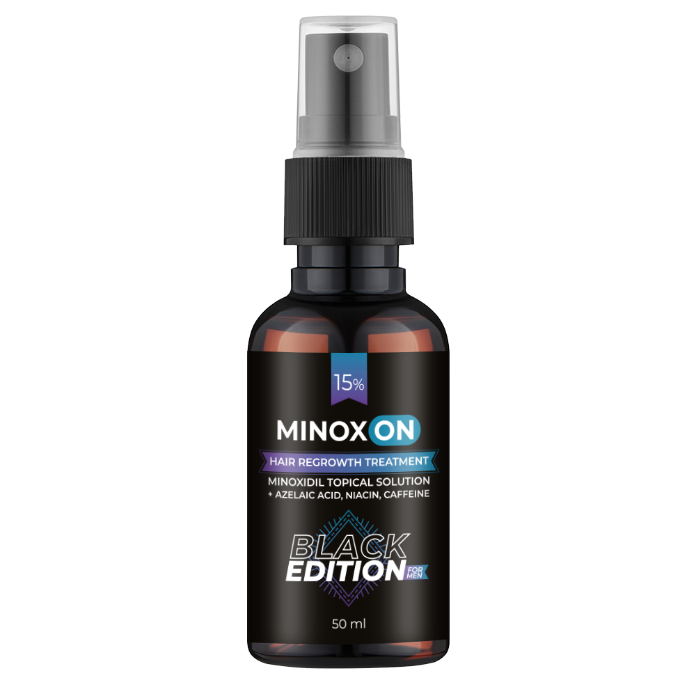 Чоловічий лосьйон для росту волосся Black Edition Minoxidil 15% Minoxon 50 мл Київ - фото 1