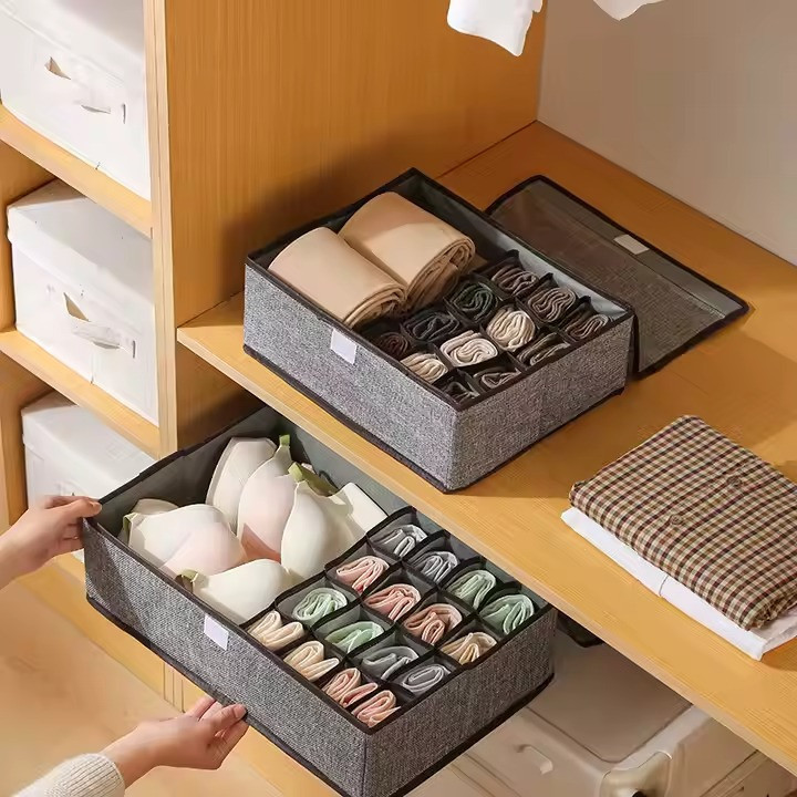 Органайзер для вещей,нижего белья складной с крышкой в шкаф и гардероб для носков,трусов,футболок на 17 ячеек Каменец-Подольский - изображение 5