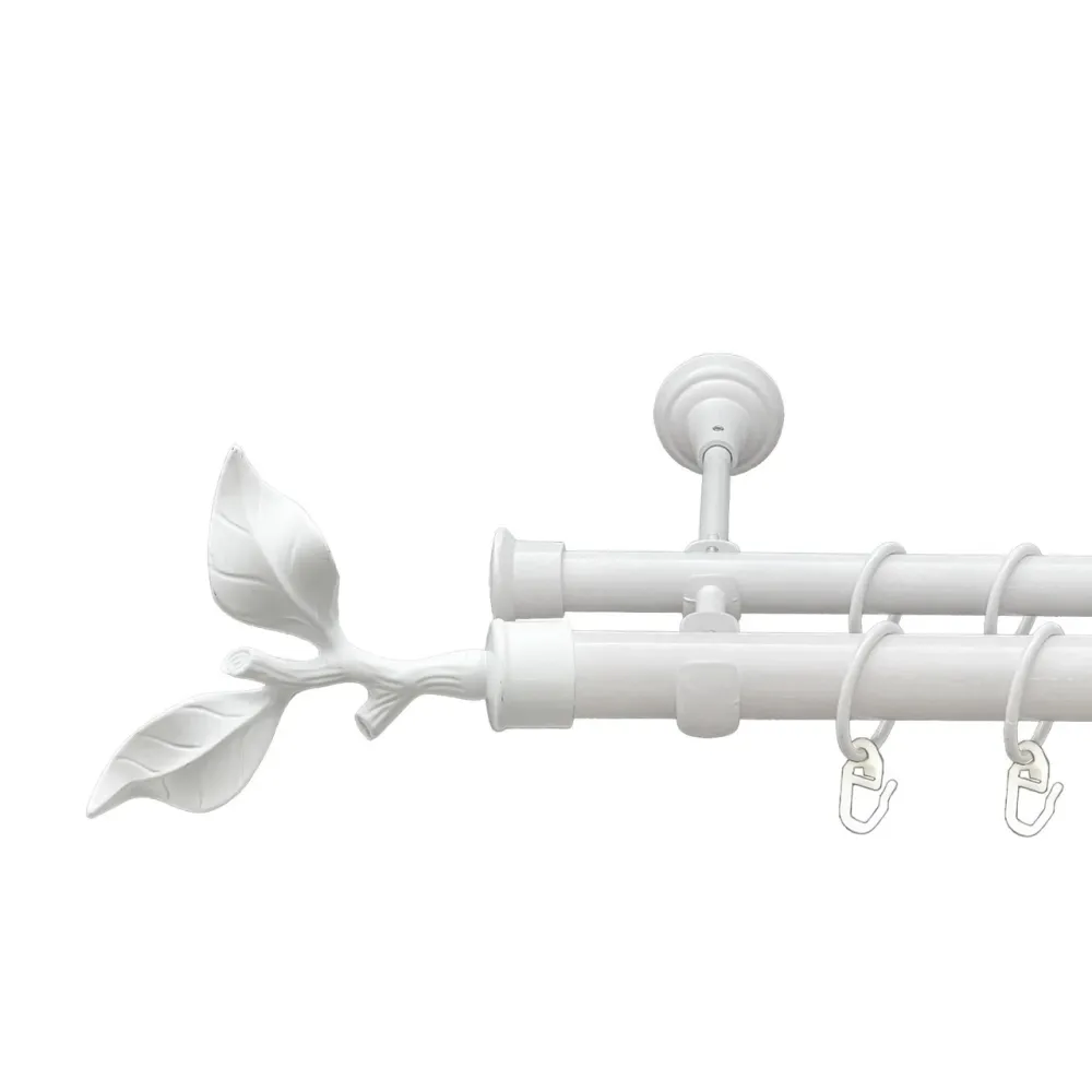 Карниз Orvit Листок Троянди металевий дворядний відкритий гладка труба кільце металеве Арктіс 25\19 мм 300 см (00-00021156) Львів - фото 1